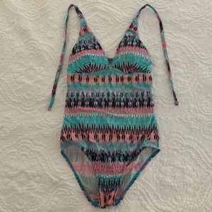 colourful halter swimsuit
